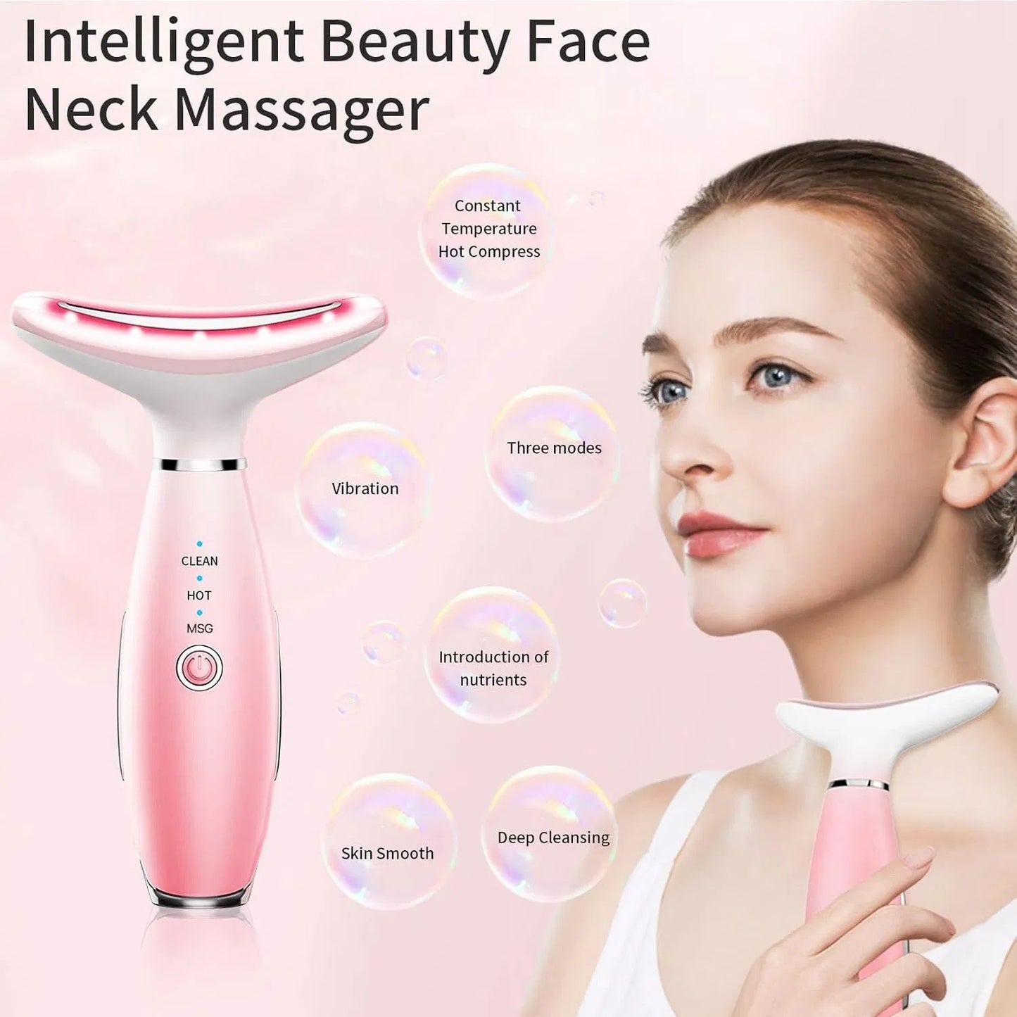 Neck Face Massager, Skin Care Face Massage Tool, 3-in-1 Facial