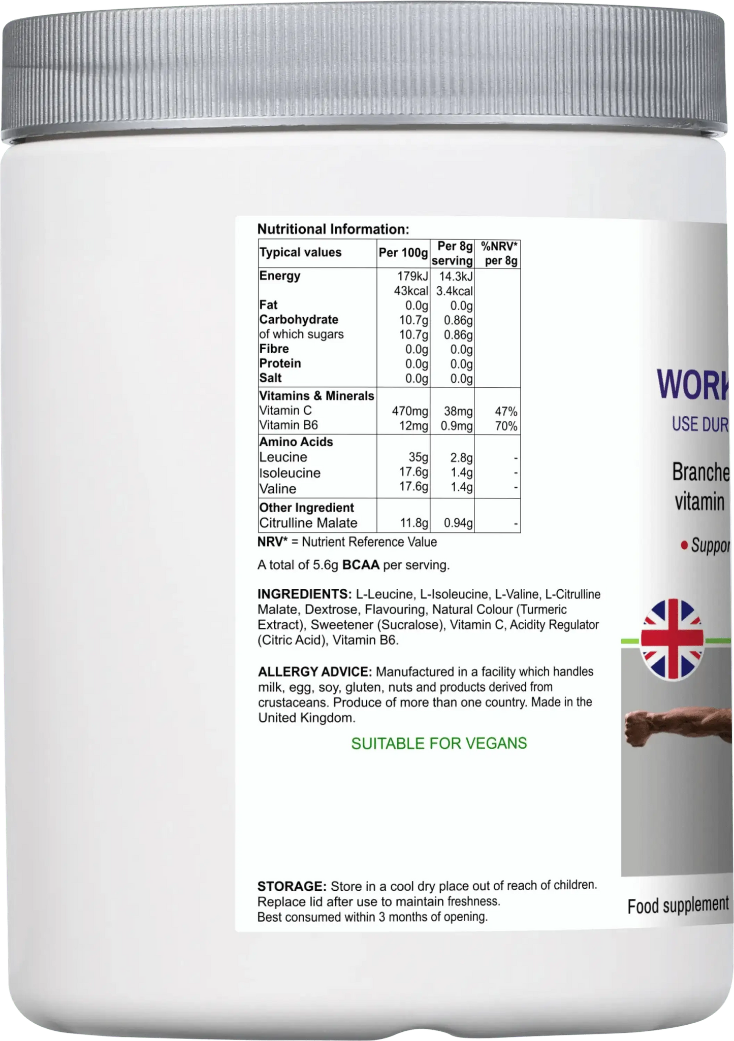 BCAA Amino Acids Drink Mix – Muscle & Endurance-1