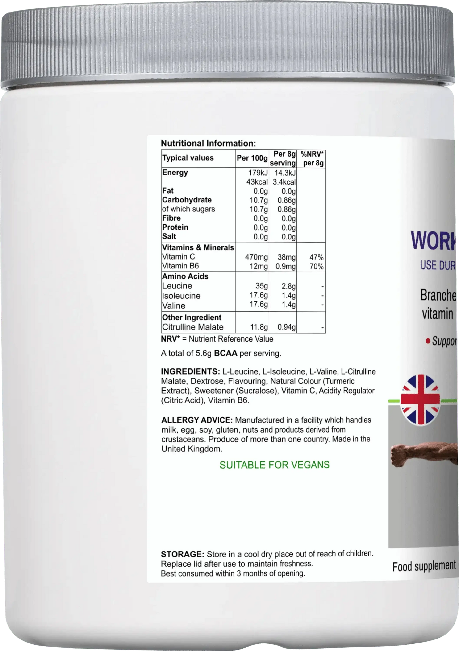 BCAA Amino Acids Drink Mix – Muscle & Endurance-1